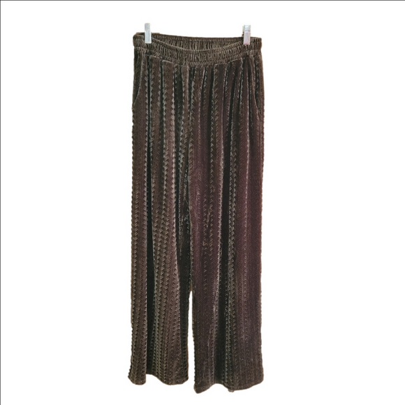 Cider Pants - Cider Olive High Waist Velvet Ribbed Wide Leg Pants – Size XL